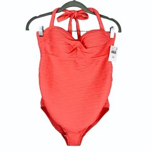 Motherhood Maternity Beach Bump Halter Swimsuit S